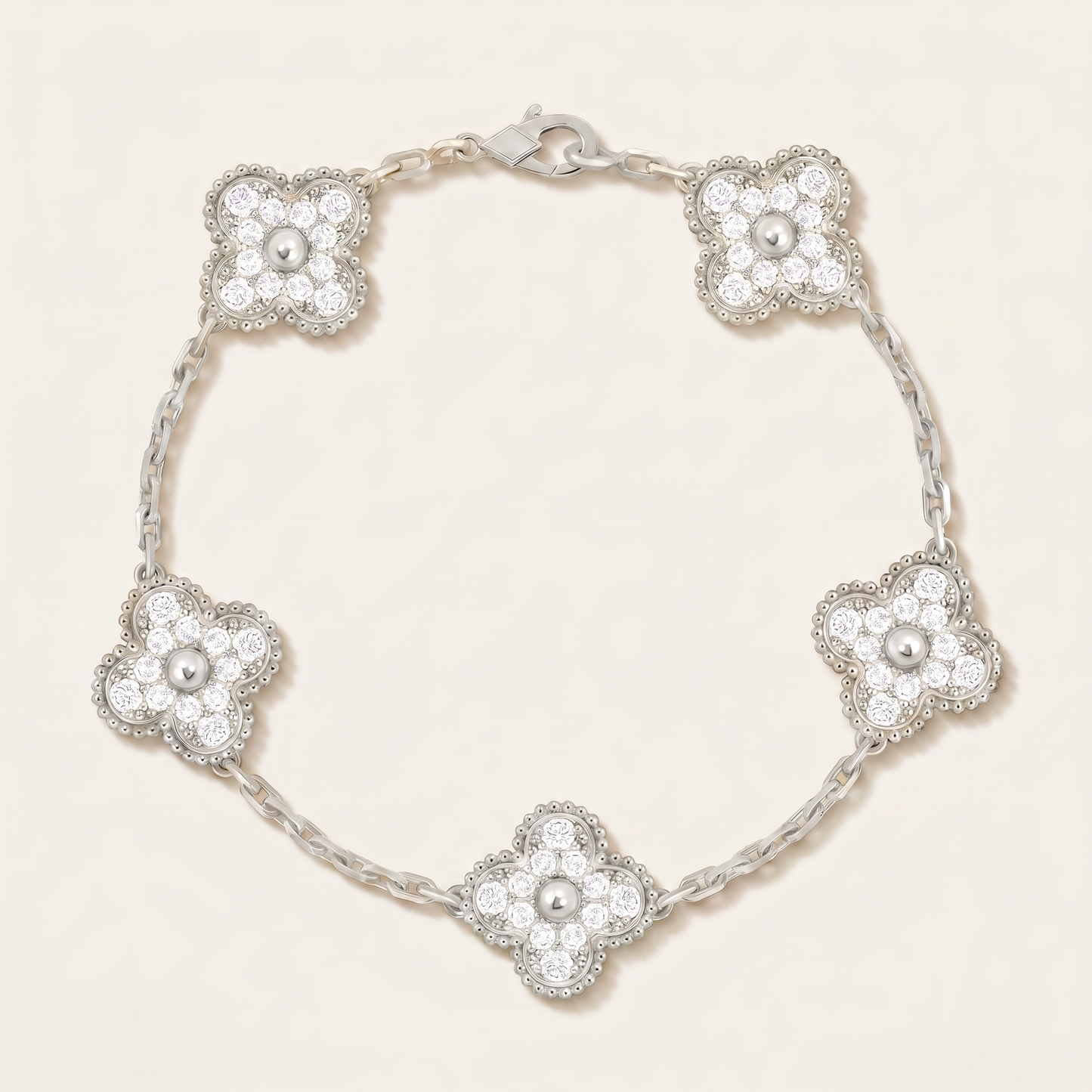 Vintage Alhambra Pavé Diamonds Clover Bracelet