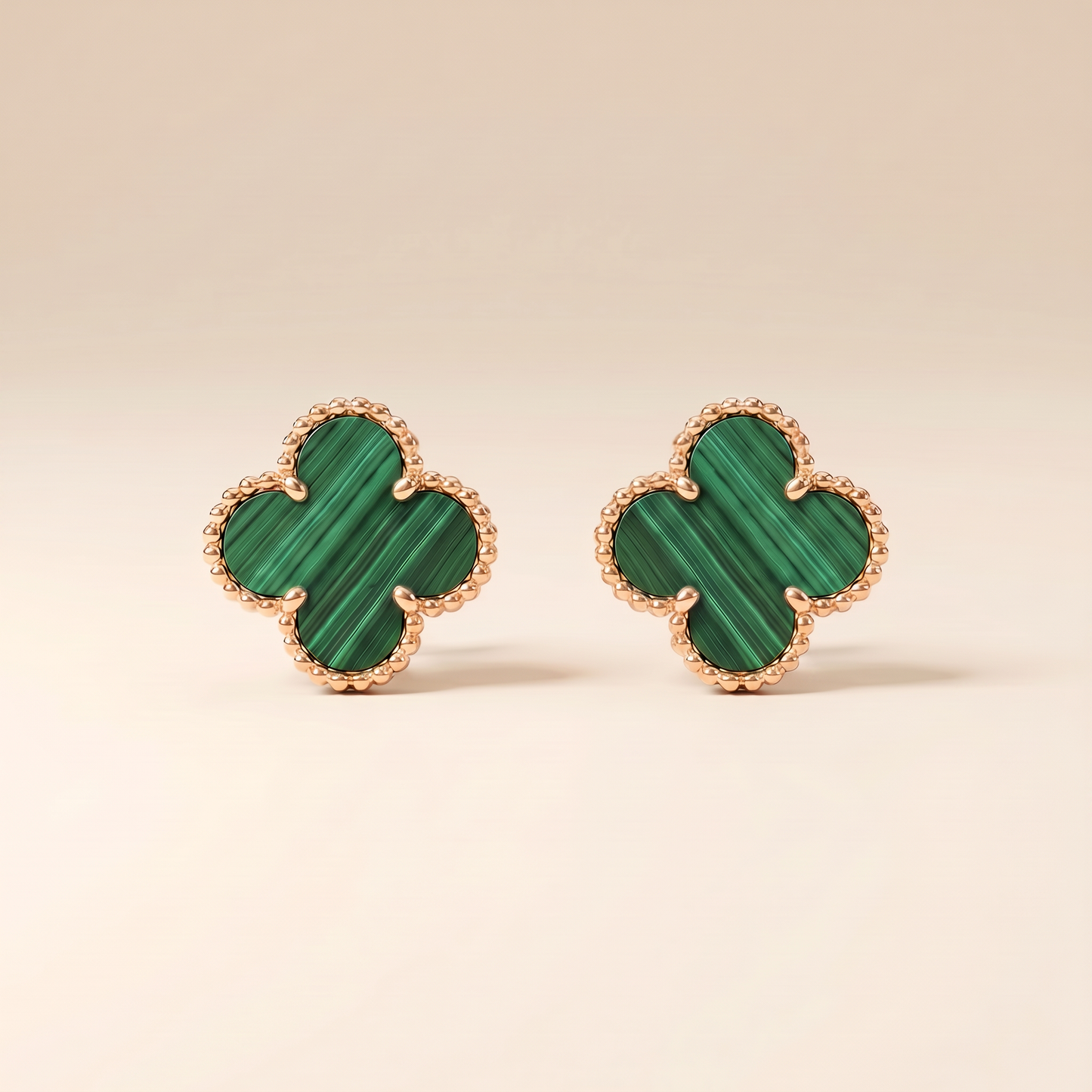 Vintage Alhambra Malachite Earrings