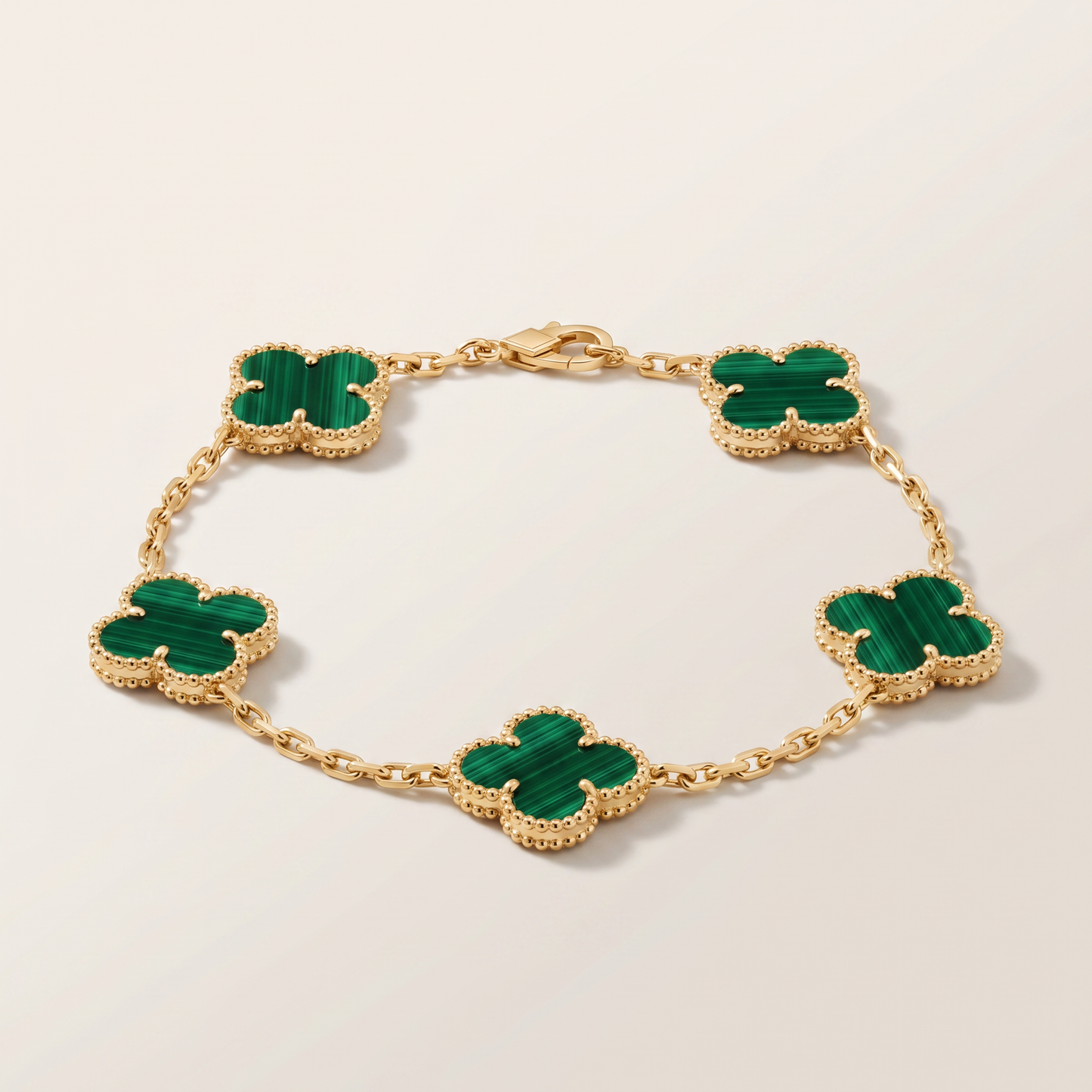 Alhambra Malachite 5 Motifs Clover Bracelet
