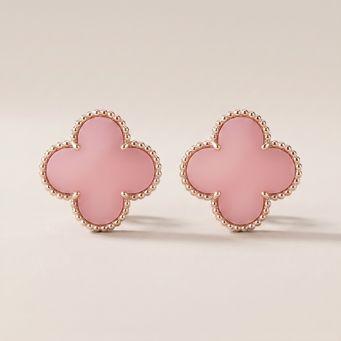 Magic Alhambra Pink Opal Earrings