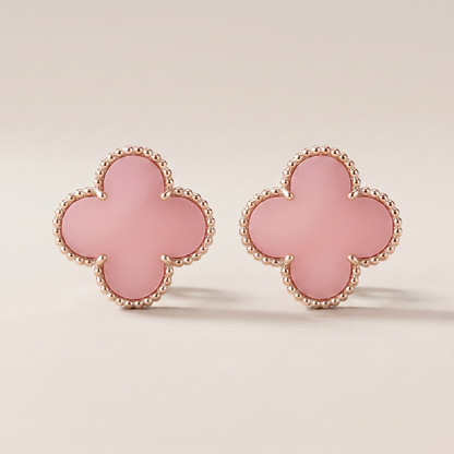 Magic Alhambra Pink Opal Earrings