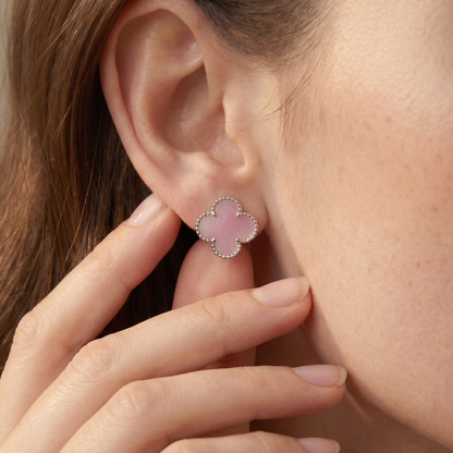 Magic Alhambra Pink Opal Earrings