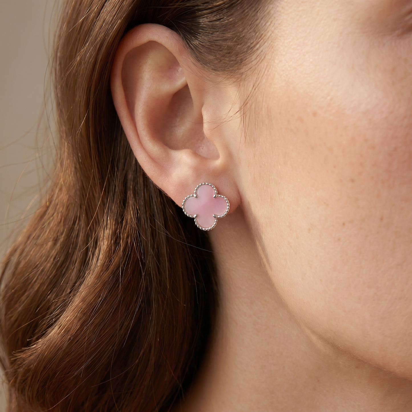 Magic Alhambra Pink Opal Earrings