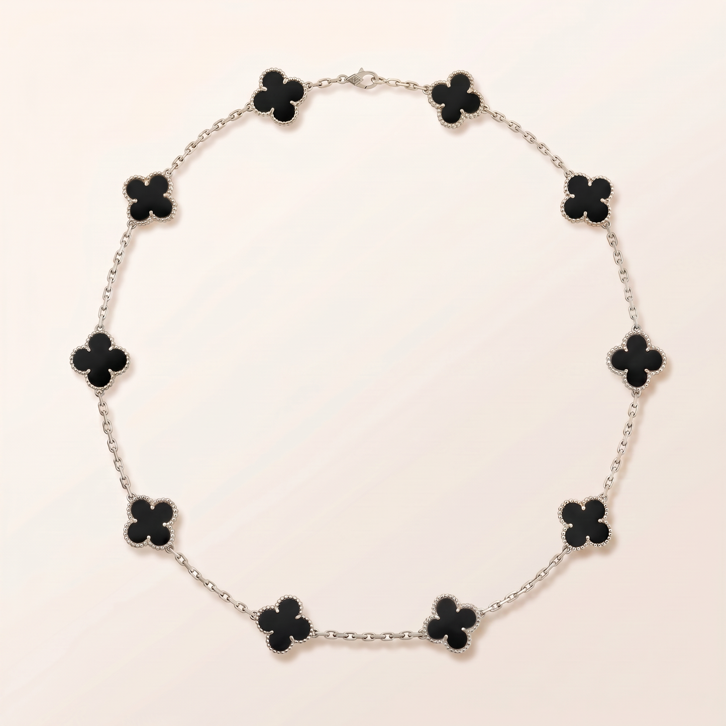 Vintage Alhambra Black 10 Motifs Necklace