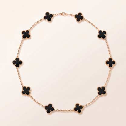 Vintage Alhambra Black 10 Motifs Necklace