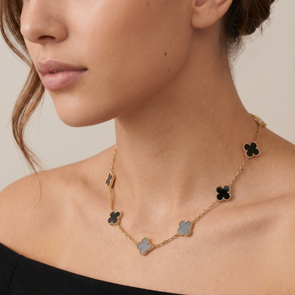 Vintage Alhambra Black 10 Motifs Necklace