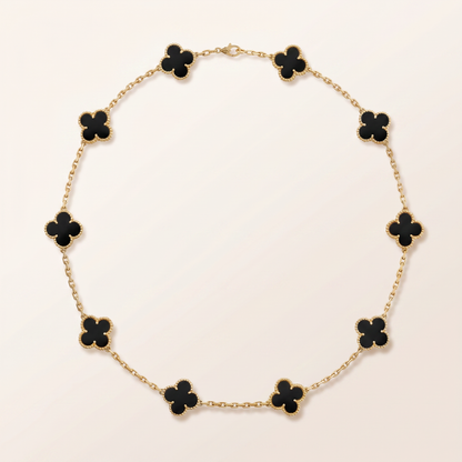 Vintage Alhambra Black 10 Motifs Necklace