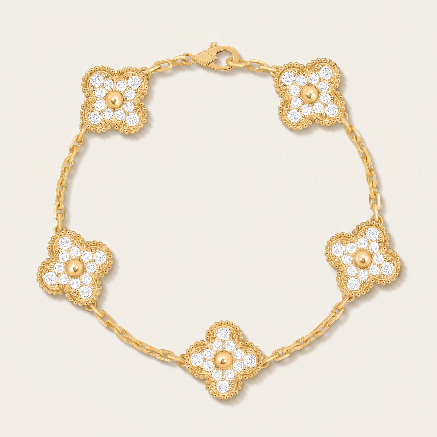 Vintage Alhambra Pavé Diamonds Clover Bracelet