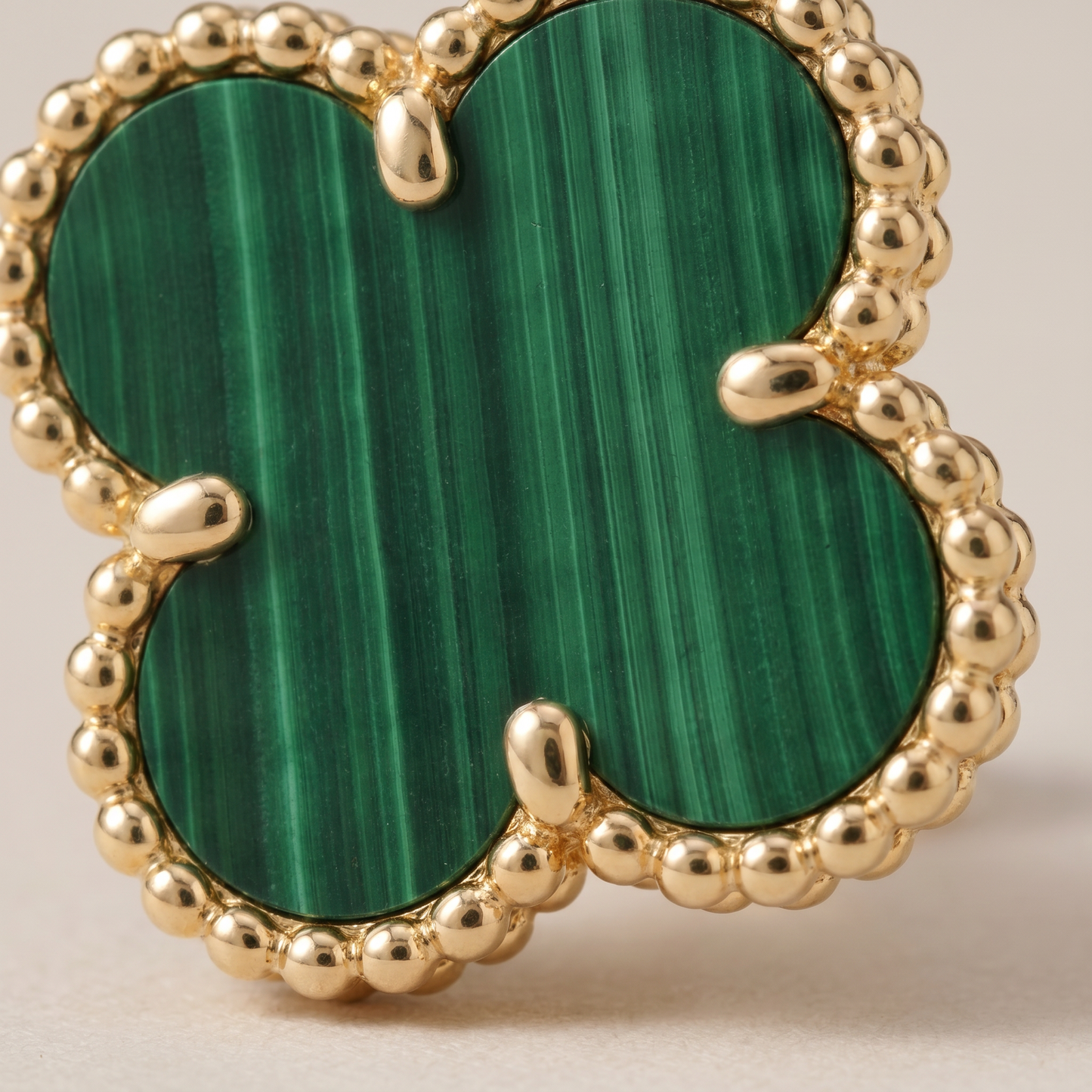 Vintage Alhambra Malachite Earrings