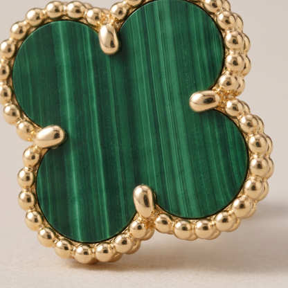 Vintage Alhambra Malachite Earrings