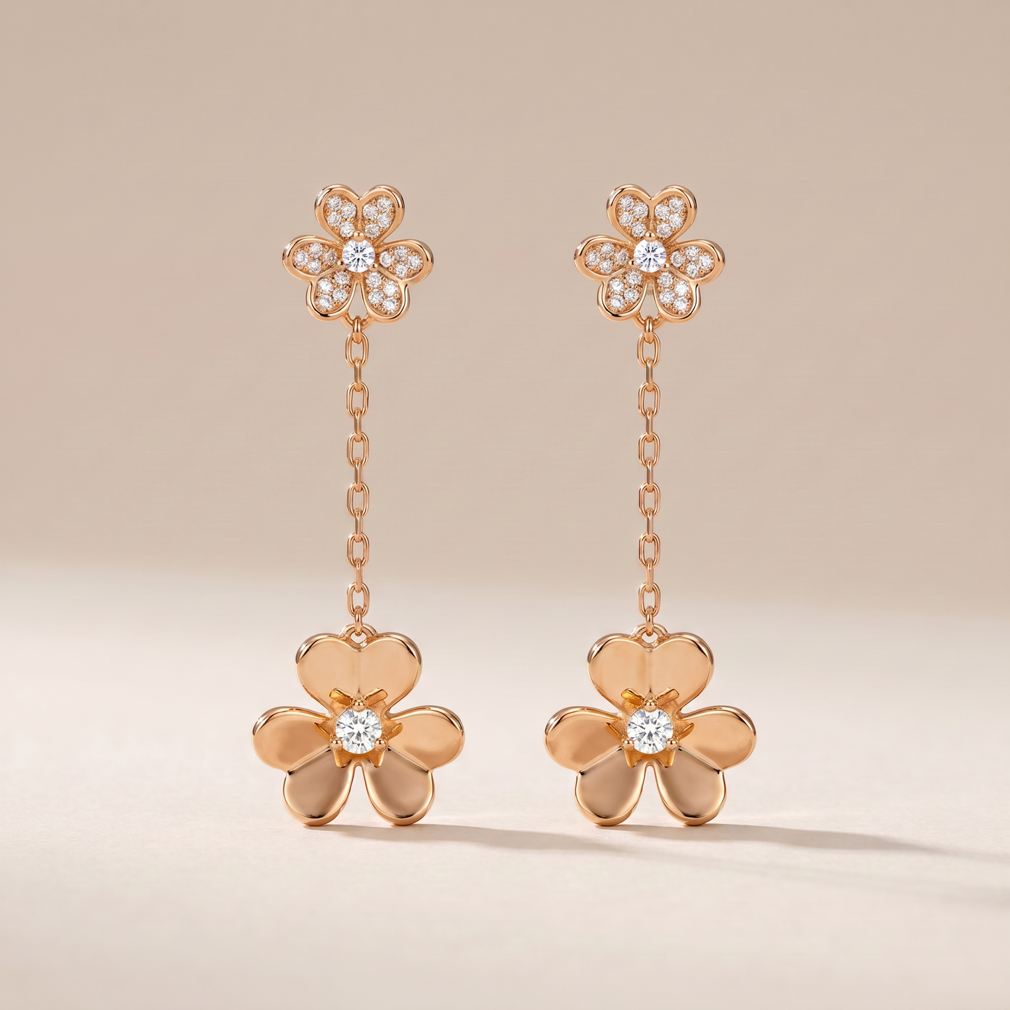 Frivole Pendant Drop Pavé Diamonds Earrings