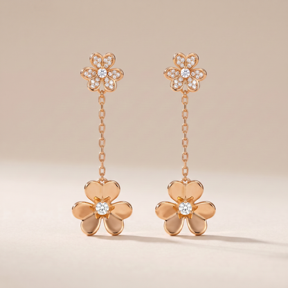 Frivole Pendant Drop Pavé Diamonds Earrings