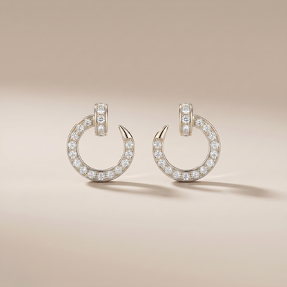 Juste Un Clou  Pavé Diamonds Small Hoop Earrings