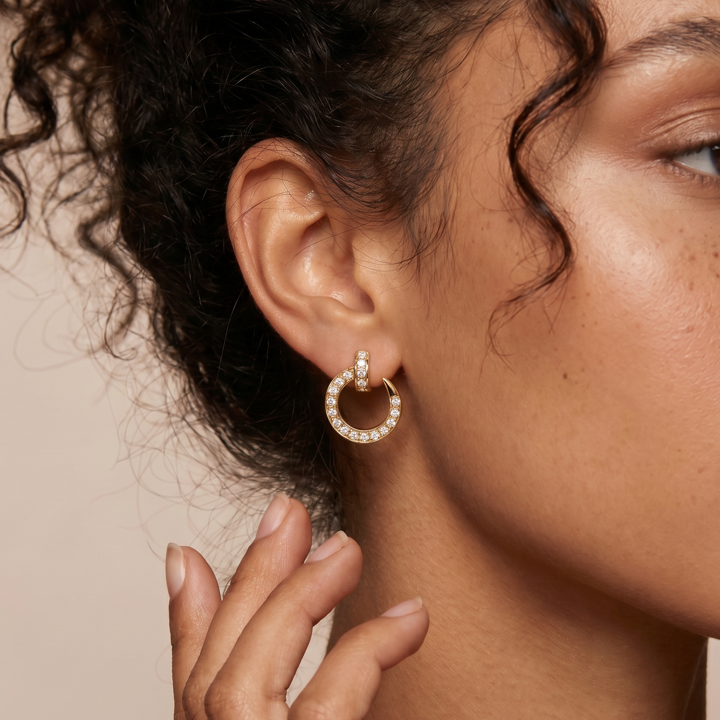 Juste Un Clou  Pavé Diamonds Small Hoop Earrings