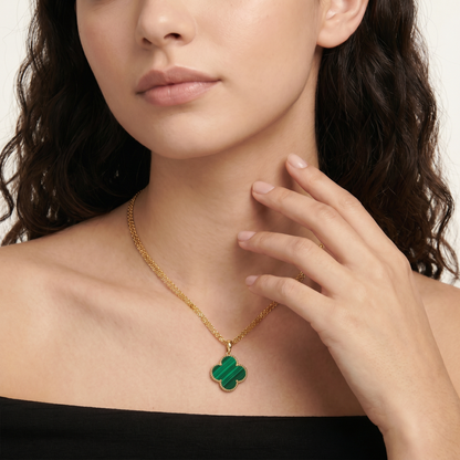 Magic Alhambra Malachite Necklace