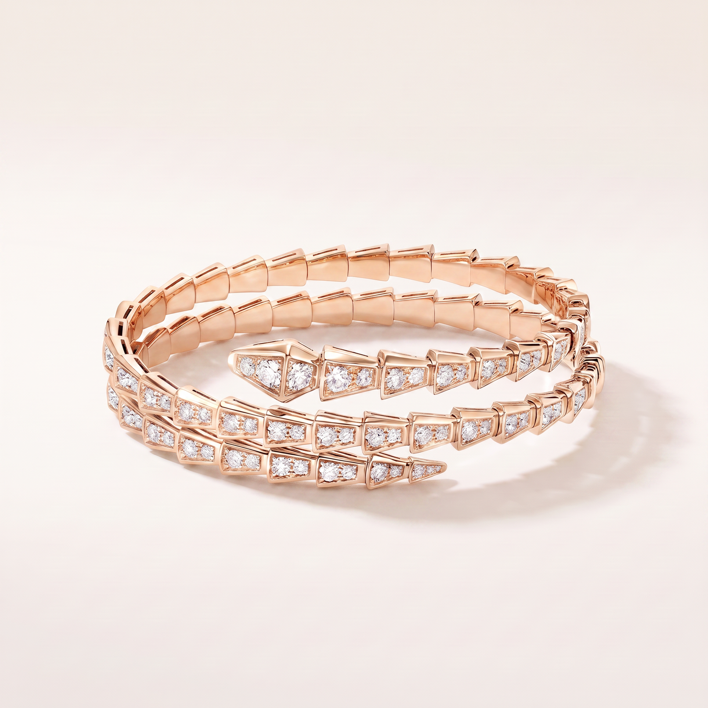 Serpenti Pavé Diamonds Double Wrap Bracelet