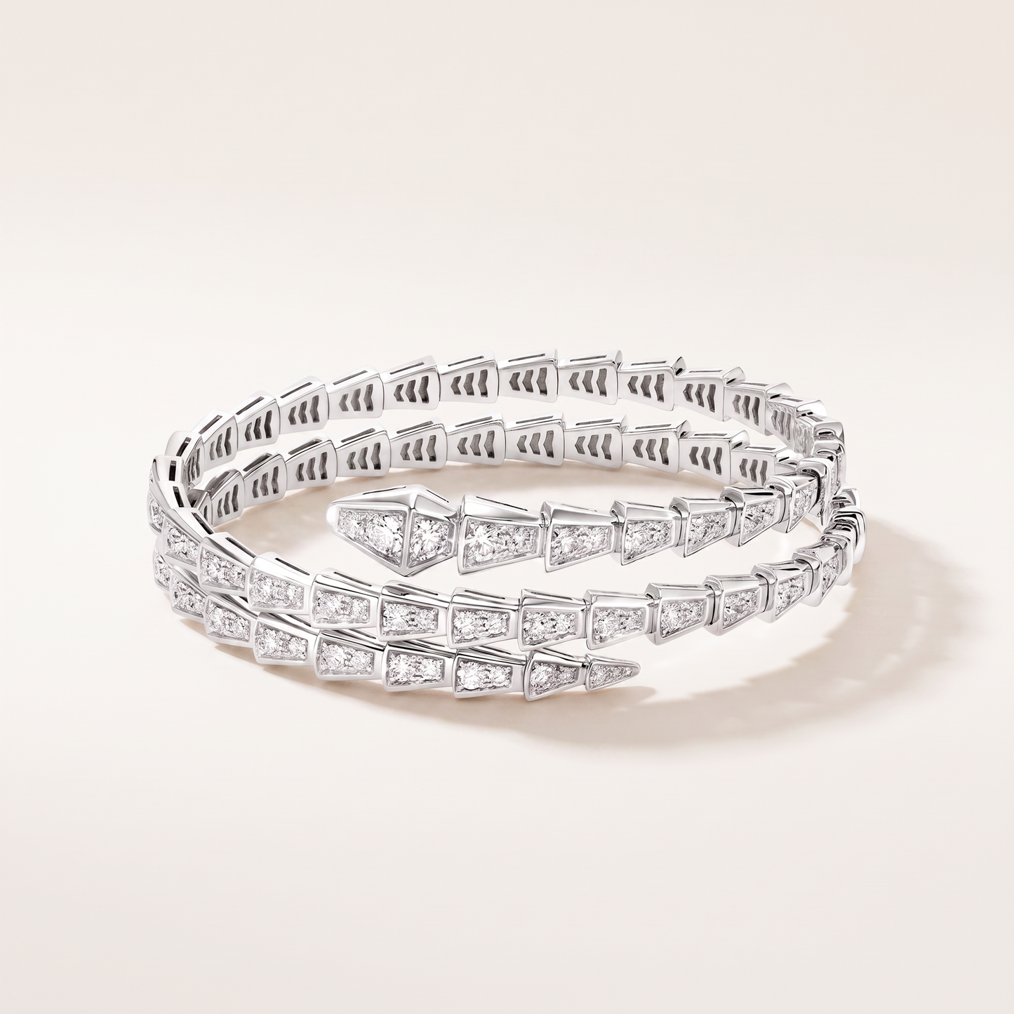 Serpenti Pavé Diamonds Double Wrap Bracelet