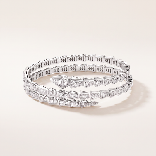 Serpenti Pavé Diamonds Double Wrap Bracelet