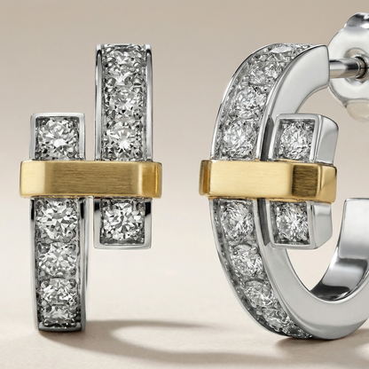 T Edge Pavé Hoop Earrings