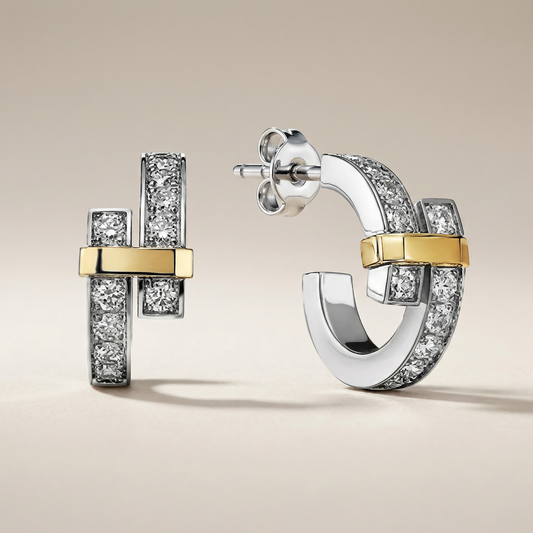 T Edge Pavé Hoop Earrings