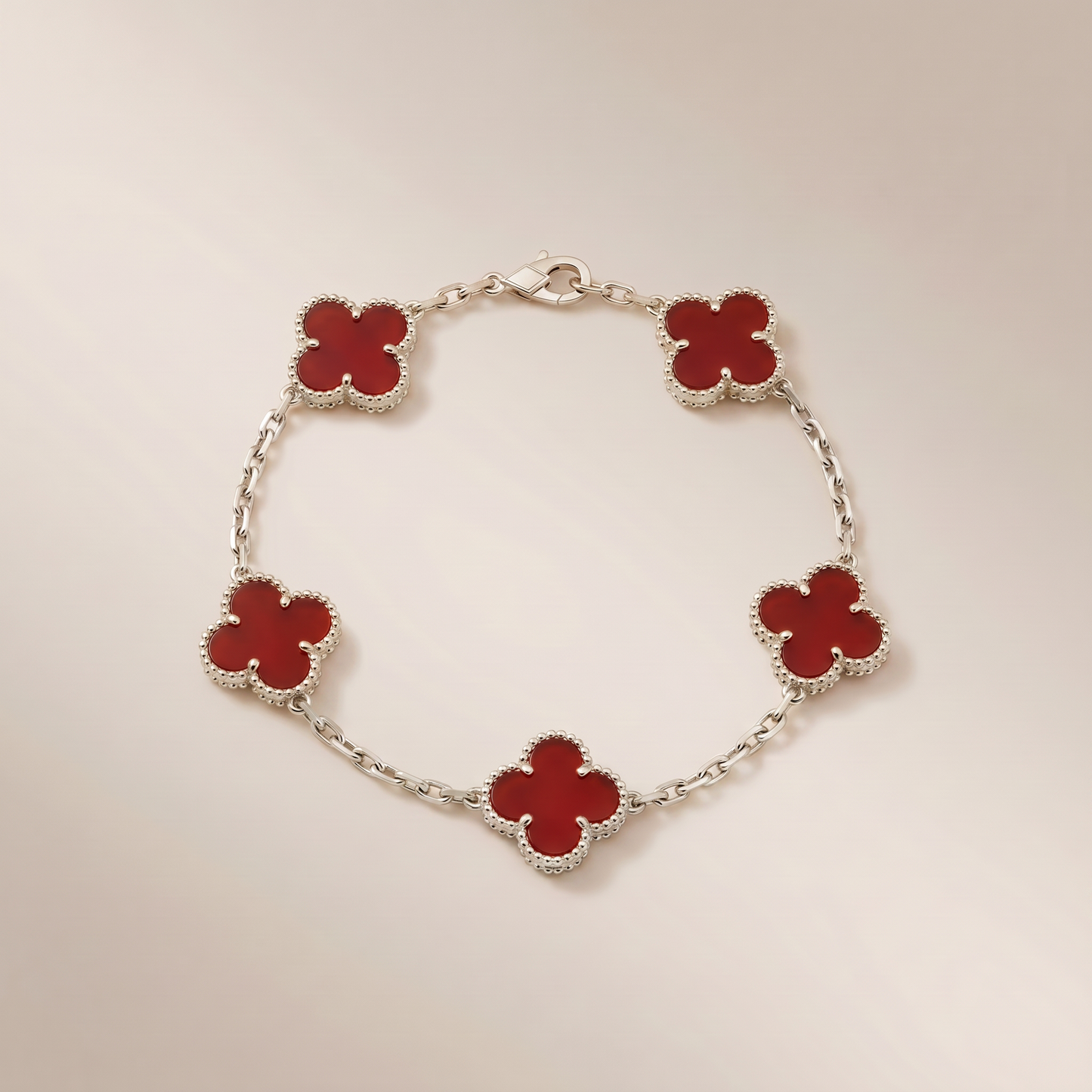 Vintage Alhambra Five Motifs Carnelian Bracelet