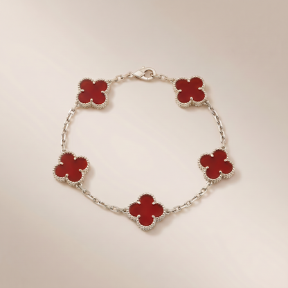 Vintage Alhambra Five Motifs Carnelian Bracelet