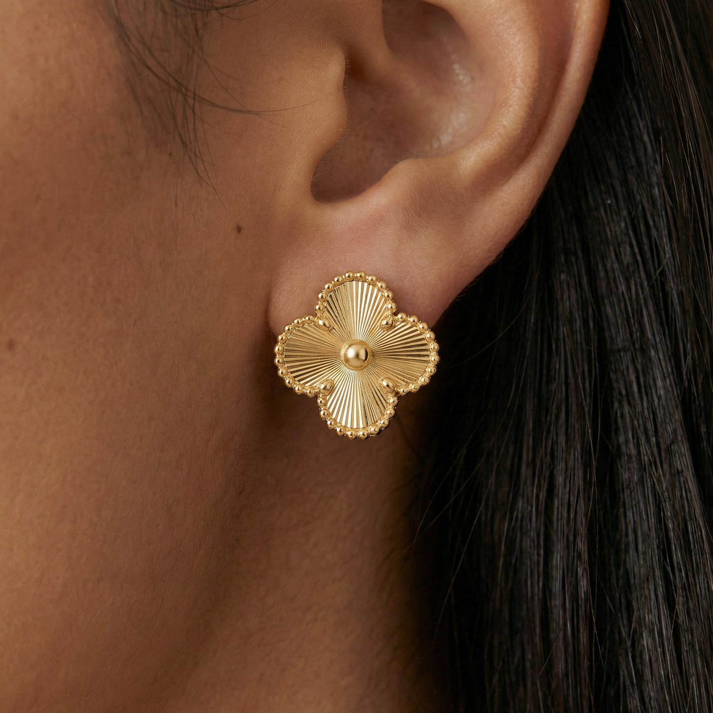 Vintage Alhambra Guilloche Earrings