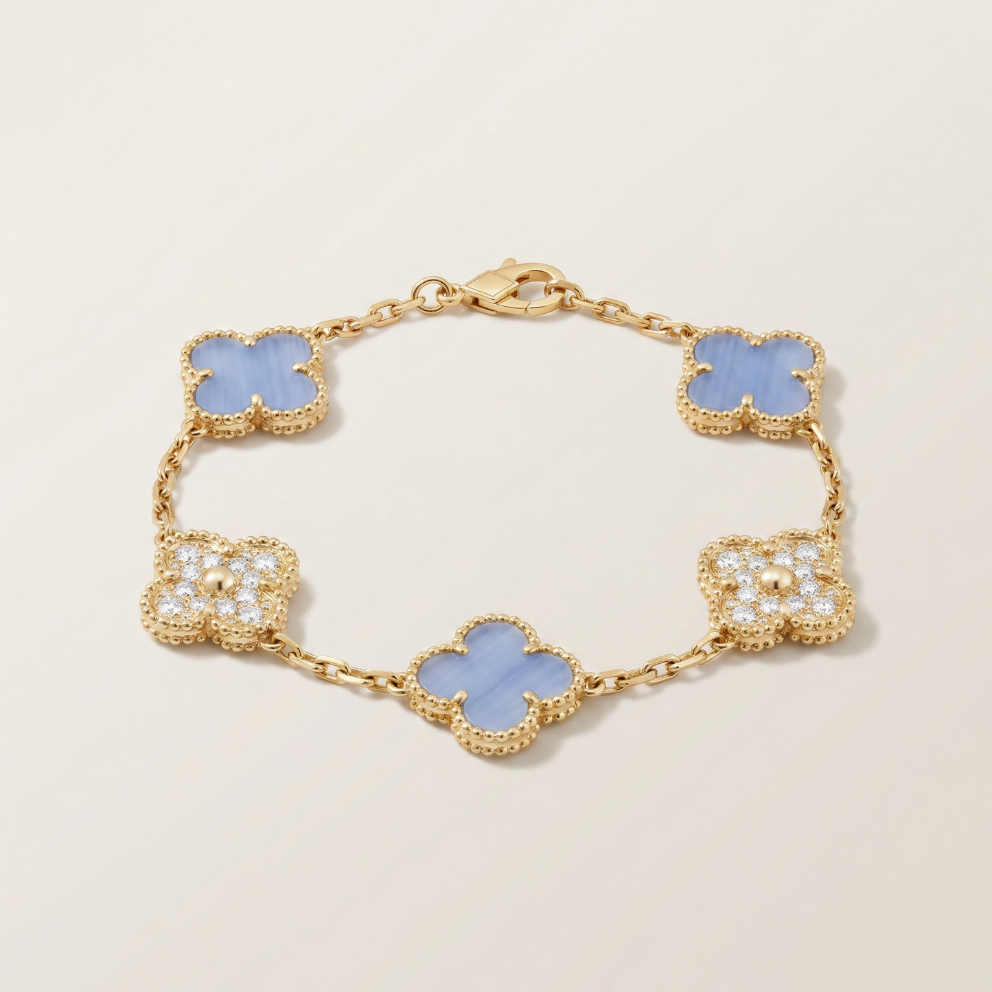 Vintage Alhambra Purple Pavé Diamonds Bracelet