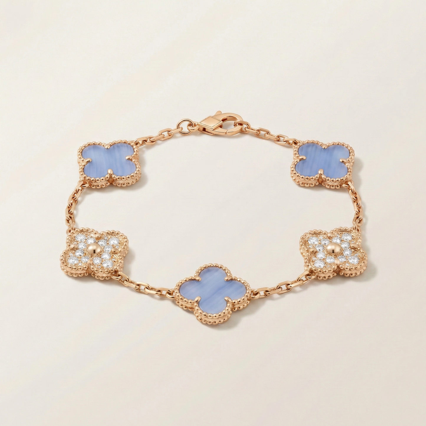 Vintage Alhambra Purple Pavé Diamonds Bracelet